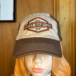 West Babylon NY Two-Tone Brown and Tan Dad Cap